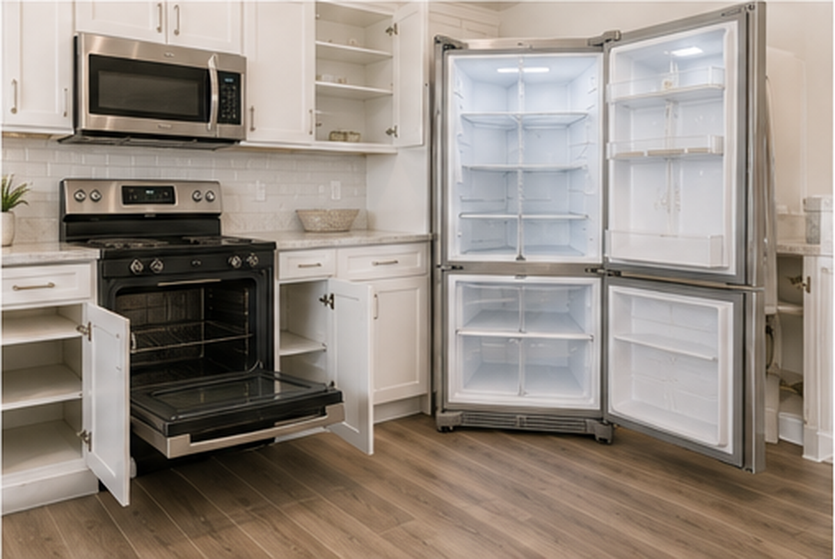 Clean oven and refrigerator for full detail move-out cleaning
